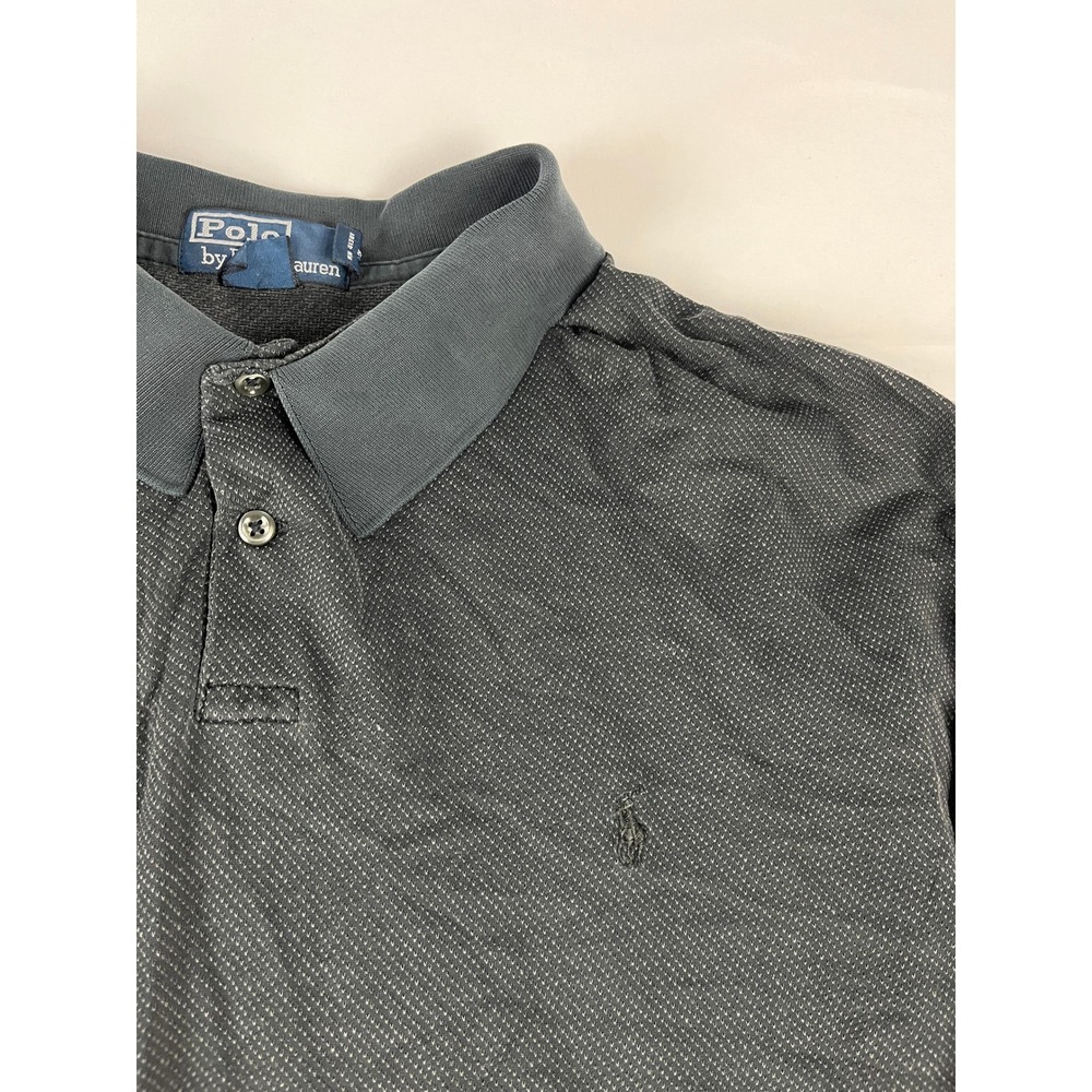 Polo Ralph Lauren Men's Long Sleeve Gray Textured Polo Shirt Size XXL